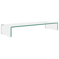 Tv-meubel/monitorverhoger transparant 90x30x13 cm glas - thumbnail