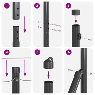 VidaXL Afrasteringspaal grijs 25 x 1,2 m (25 x 25 mm gaas)