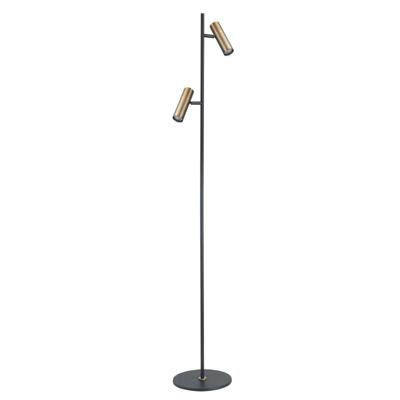 Highlight VloerlampTrend 2-lichts zwart met koper brons - V4732.32