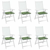 Stoelkussens 6 st bladpatroon 50x50x3 cm stof - thumbnail