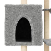 VidaXL Kattenmeubel met sisal krabpalen 131 cm lichtgrijs - thumbnail