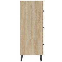 Dressoir 69,5x34x90 cm bewerkt hout sonoma eikenkleurig - thumbnail