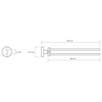 Dubbele Handdoekhouder Sapho X-Round Draaibaar 42 cm Chroom Sapho - thumbnail
