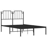 Bedframe met hoofdbord metaal zwart 120x190 cm - thumbnail