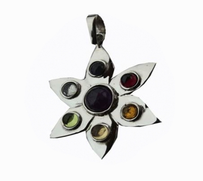 Chakra Lotus Hanger Zilver