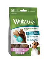 Onze Puppysnacks ondersteunen de orale gezondheid van uw puppy: ze zijn ontworpen om tandplak en tandsteen tegen te gaan. Verkrijgbaar in twee vormen waar uw puppy dol op zal zijn, en in twee maten. - thumbnail