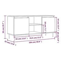 Tv-meubel 104x35x50 cm bewerkt hout betongrijs - thumbnail