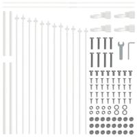 Tuinhek 2 pcs Wit 170 x 140 cm Gepoedercoat staal - thumbnail