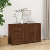Dressoir 100x33x59,5 cm bewerkt hout bruin eikenkleur - thumbnail