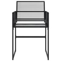 Tuinstoelen 4 st poly rattan zwart - thumbnail