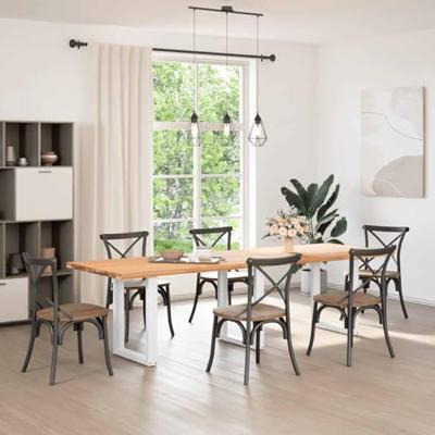 Eettafelpoten 3 st U-vormig 70x(72-73) cm staal wit