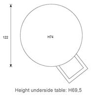 Edison tafel Ø122 cm zwart/teak - thumbnail