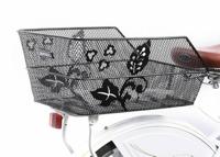 Basil cento flower- fietsmand - achterop - zwart - thumbnail