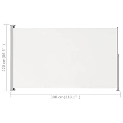 VidaXL Tuinscherm uittrekbaar 220x300 cm crème