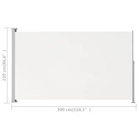 VidaXL Tuinscherm uittrekbaar 220x300 cm crème - thumbnail