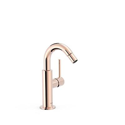 Bidetmengkraan Tres Study Exclusive Hendel Uitloop Gebogen 16,5 cm Rond Rosé Goud Tres