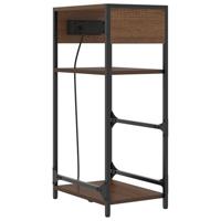 Nachtkastje bruin eikenkleur 40 x 27 x 76 cm Bewerkt hout - thumbnail