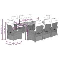 9-delige Tuinset poly rattan zwart - thumbnail