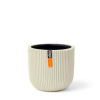 Capi nature groove bol bloempot 9x8 cm beige - thumbnail