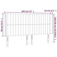 Hoofdbord met randen 183x16x118/128 cm stof donkerbruin - thumbnail