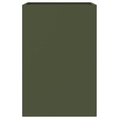 VidaXL Plantenbak 52x48x75 cm staal olijfgroen
