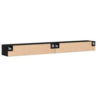Wandkast 2 pcs Zwart eiken 102 x 30 x 20 cm Bewerkt hout - thumbnail