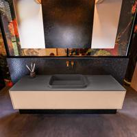 Badkamermeubelset Mondiaz Erin 150 cm met 1 Lade met RIDGE Wastafel Midden Dark grey Zonder Kraangaten Greeploos Mat Rosee - thumbnail