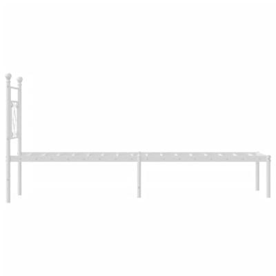 Bedframe met hoofdbord metaal wit 80x200 cm Bedframe met hoofdbord metaal wit 80x200 cm