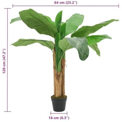 VidaXL Kunstplant bananenboom 9 bladeren 120 cm groen VidaXL Kunstplant bananenboom 9 bladeren 120 cm groen