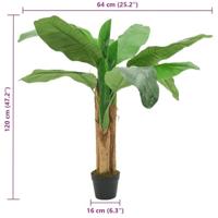 VidaXL Kunstplant bananenboom 9 bladeren 120 cm groen - thumbnail