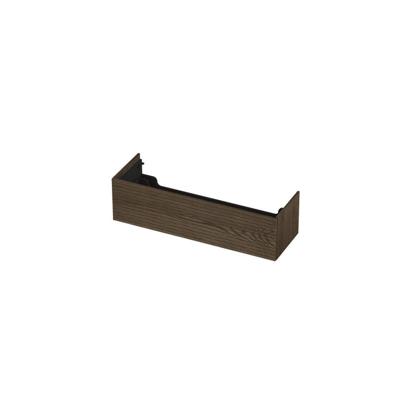 INK - Onderkast 1 Lade Push 2 Open Horizontaal Gefreesd Bestaande Uit - 1400x450x376 Mm - Massief Eiken Charcoal