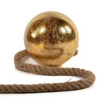 Lichtbol aan Touw 10 LED Ø15cm Goud Folie - thumbnail