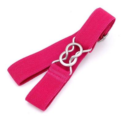 Candy-gekleurd 8-karakter clasp elastische gevlochten riem voor kinderen (Rose Red) Candy-gekleurd 8-karakter clasp elastische gevlochten riem voor kinderen (Rose Red)