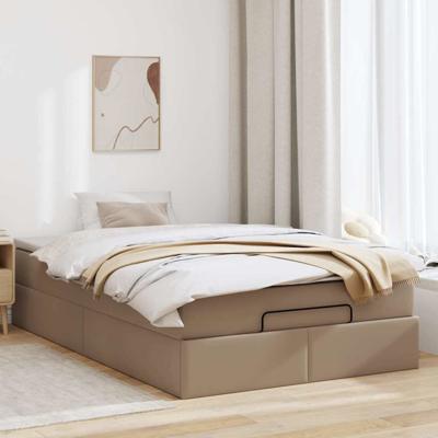 Ottoman bed met matras 120x190 cm kunstleer cappuccinokleurig
