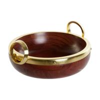 Saladekom Home ESPRIT Bruin Gouden Aluminium Acacia 28 x 26 x 12 cm - thumbnail