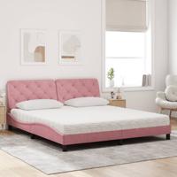 Bed met matras fluweel roze 180x200 cm - thumbnail