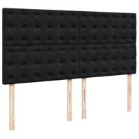 Boxspring met matras fluweel zwart 180x200 cm - thumbnail