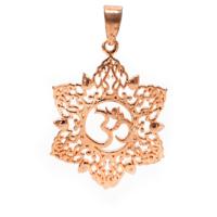 Hanger Ohm Lotus Roze Goudkleur (30 mm) - thumbnail