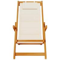 Strandstoel inklapbaar met armleuningen acaciahout en textileen - thumbnail