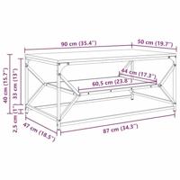 Salontafel artisanaal eikenkleurig 90 x 50 x 40 cm - thumbnail