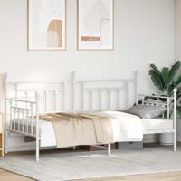 Bedframe voor een daybed met hoofdeinde Wit 90 x 190 cm Staal - thumbnail