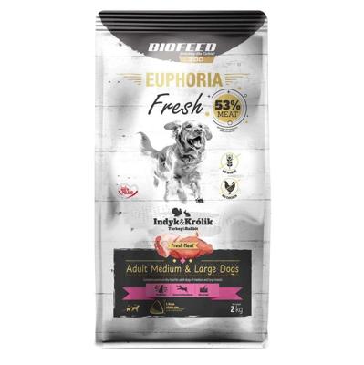 BIOFEED Euphoria Adult Medium & Large dogs Turkey with rabbit - droog hondenvoer - 2kg