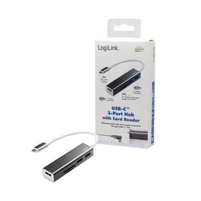 LogiLink UA0305 interface hub USB 3.2 Gen 1 (3.1 Gen 1) Type-C 5000 Mbit/s Aluminium
