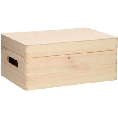Playwood Opbergkist rechthoek klepdeksel grenen klein