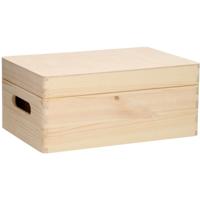 Playwood Opbergkist rechthoek klepdeksel grenen klein - thumbnail