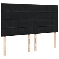 Boxspring met matras fluweel zwart 180x200 cm - thumbnail