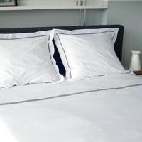 Dommelin Dommelin Dekbedovertrek Cortina Percal 200TC Wit-Antraciet 200x200/220 - thumbnail