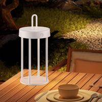 Draadloze Oplaadbare LED Tafellamp - Binnen & Buiten - Dimbaar - ø12.8 x 28.4 cm - Warmwit licht - 3000mAh - White - thumbnail