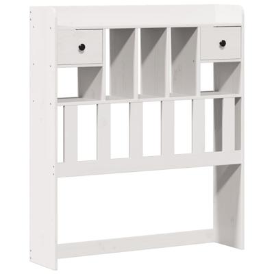 Bed met boekenkast zonder matras grenenhout wit 75x190 cm - thumbnail