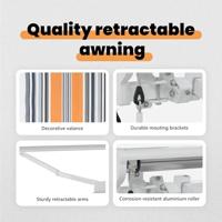 VidaXL Inklapbaar zonnescherm blauw en oranje 350 x 200 cm - thumbnail